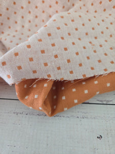 Pumpkin Petite Squares Double Gauze Cotton {by the half yard}