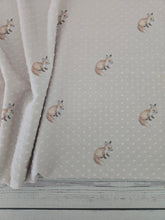 Exclusive Design- Blushy Taupe Fox Print Swiss Dot Knit {by the half yard}