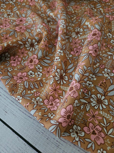 Gold & Pink Petite Floral {by the half yard}