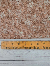 Peach & Brown Floral Rayon Crepe {by the half yard}