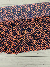 Navy & Bright Coral Geometric Print {by the half yard}