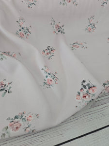 Exclusive Design- Dusty Pink Floral Polyester Slub {by the half yard}