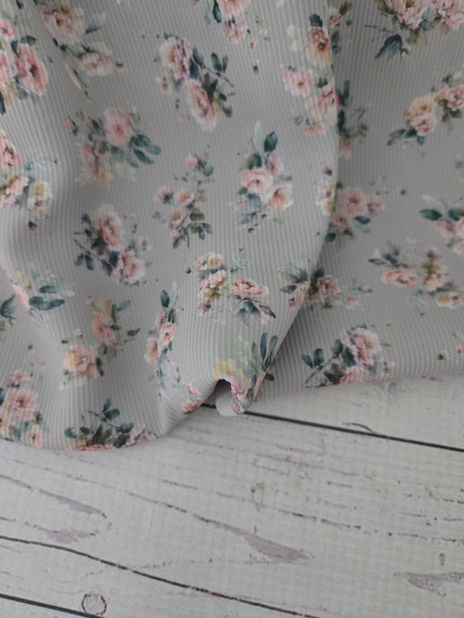 *REMNANT* 3 Yds- Exclusive Design- Sage & Pink Floral