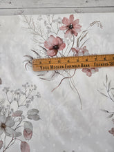 Exclusive Design- White Wildflower Floral Opaque Swiss Dot 100% Polyester {by the half yard}