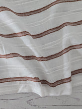 White & Brown Stripes Rayon Linen Blend {by the half yard}
