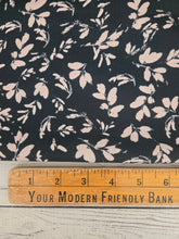 Black & Tan Foliage Print Air Flow Stripe Poly {by the half yard}
