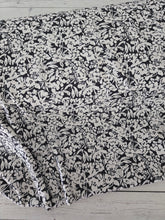 Black & Ivory Floral Opaque Petite Swiss Dot 100% Polyester {by the half yard}