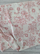 Ivory & Rosewood Floral Silky Polyester {by the half yard}