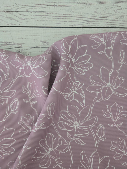 Mauve Outline Floral {by the half yard}