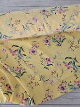 Sunshine Yellow Floral Silky Polyester {by the half yard}
