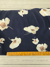 Navy & Taupe Floral Opaque Air Flow 100% Polyester {by the half yard}