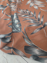Rust Foliage Print Chiffon {by the half yard}