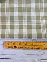 Desert Sage Plaid Heavy Rayon Linen Blend {by the half yard}