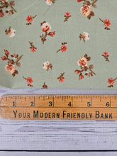 Desert Sage & Rust Floral Opaque Air Flow 100% Polyester {by the half yard}