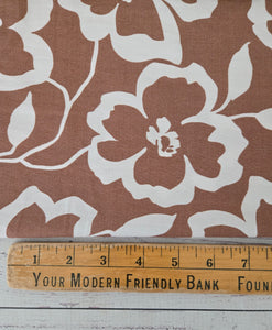 Brown & Ivory Floral Rayon Nylon {by the half yard}