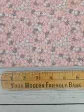 Taupe & Peachy Floral Variegated Poly Rib Knit {by the half yard}