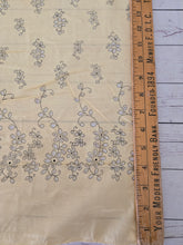 Light Yellow Floral Border Poly Cotton {by the half yard}