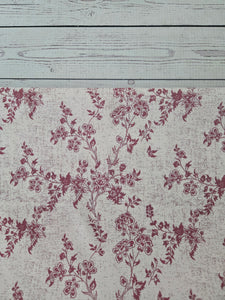 Rose Pink Vines Distressed Poly Slub {by the half yard}