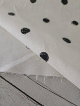 White & Black Dots Linen {by the half yard}