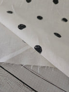 White & Black Dots Linen {by the half yard}