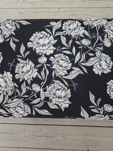 Black & White Floral {by the half yard}
