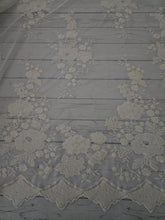Cream Floral Embroidered Mesh {by the half yard}