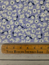 Bright Periwinkle & White Floral Opaque Swiss Dot 100% Polyester {by the half yard}