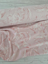 Pink Tropical Leaf Floral Rayon Crepe {by the half yard}