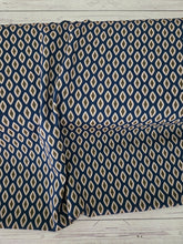 Navy, Cream & Olive Diamond Print {by the half yard}