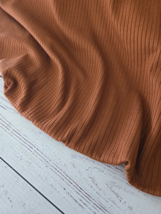 Solid Rust Yummy Rib Knit {by the half yard}