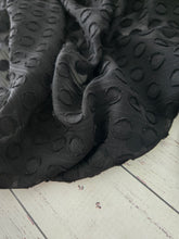Black Flocked Circles Chiffon {by the half yard}