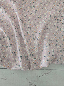 Light Mauve Petite Floral Poly Slub {by the half yard}
