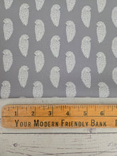 Gray Paisley Block Print Poly Slub {by the half yard}
