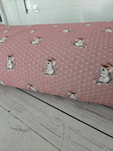 Exclusive Design- Rose Pink Mouse Print Swiss Dot Knit {by the half yard}
