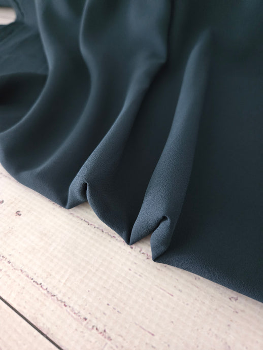 Solid Dark Rainforest Triple Georgette {by the half yard}
