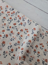 Cream & Rust Floral Stems Crinkle Georgette {by the half yard}