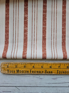 Cream & Rust Irregular Stripe Polyester Slub {by the half yard}