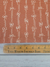Rust Bows & Stripes Swiss Dot Knit {by the half yard}