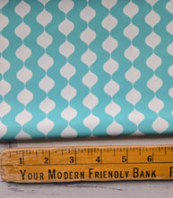 Minty Aqua Bubble Print Pinstripe Poly {by the half yard}