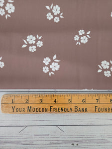 Exclusive Design- Dark Caramel & Cream Floral Print {by the half yard}