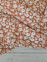 Rust & White Ditzy Floral Opaque Air Flow 100% Polyester {by the half yard}