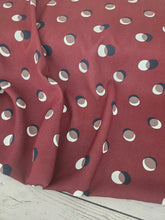 *MISPRINT* Burgundy Dot Print Pinstripe Poly {by the half yard}