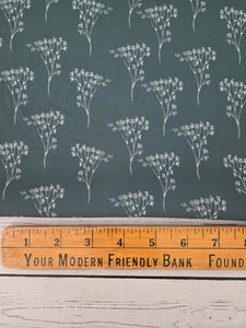 Exclusive Design- Dusty Olive & Tan Botanical Outline Print {by the half yard}