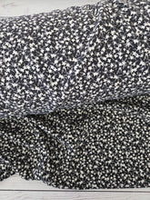 Black & Cream Petite Floral Print Misc. Poly {by the half yard}