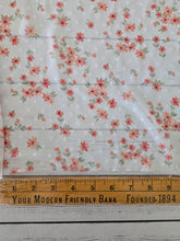 White & Coral Petite Floral Swiss Dot Chiffon {by the yard}