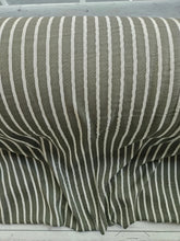 Olive Stripe Rayon Crepe {by the half yard}