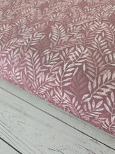 Mauve Taupe Foliage Print Poly Slub {by the half yard}