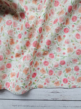 Exclusive Design- Bright Petite Watercolor Floral Swiss Dot Cotton {by the half yard}