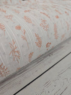 Rust Stem Floral Swiss Dot Cotton {by the half yard}