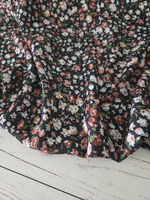 Petite Black Floral Print {by the half yard}
